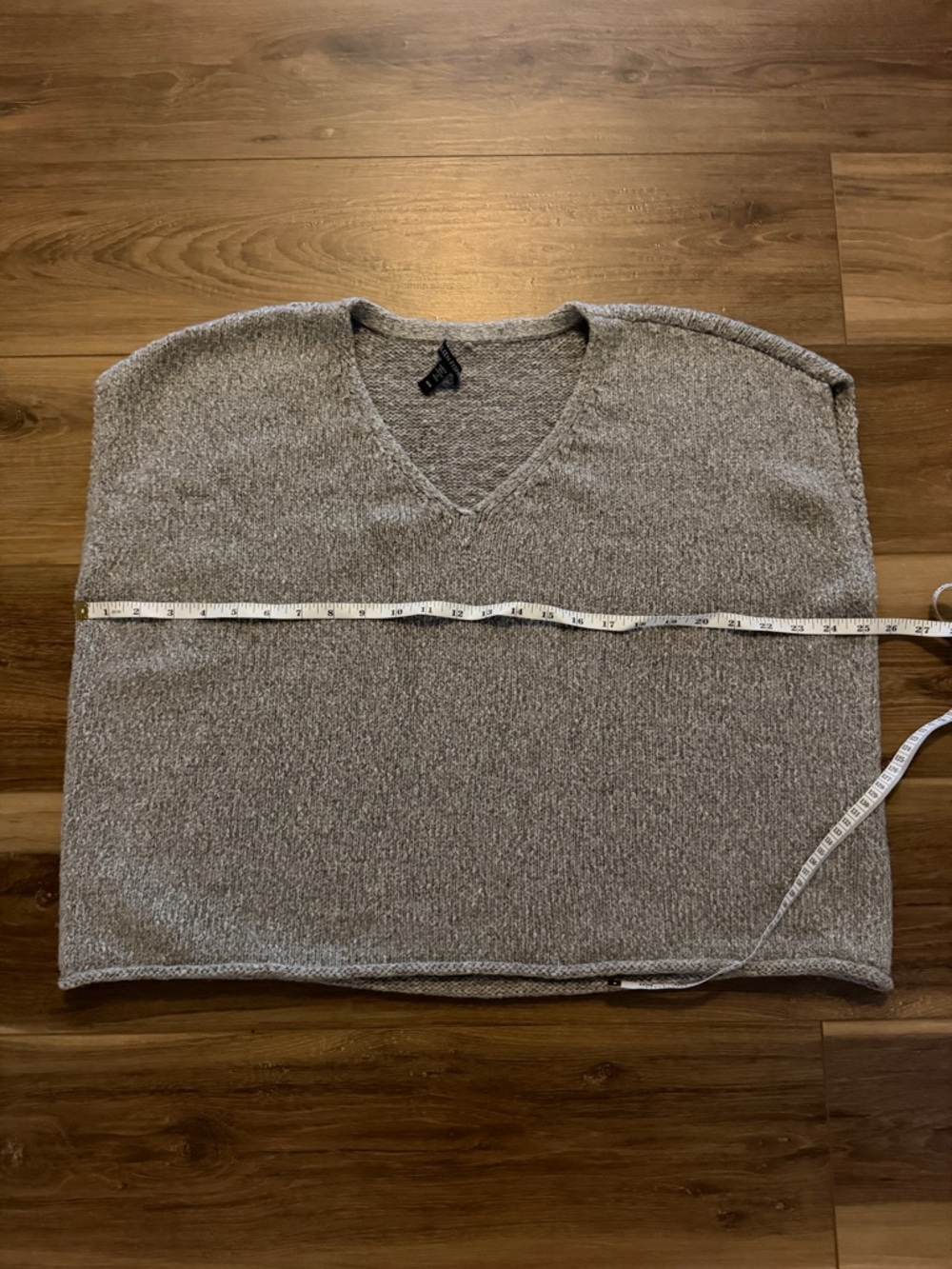 Eileen Fisher Baby Alpaca Peruvian Cotton Knit V-Neck Sweater Size Medium Gray - Picture 8 of 10